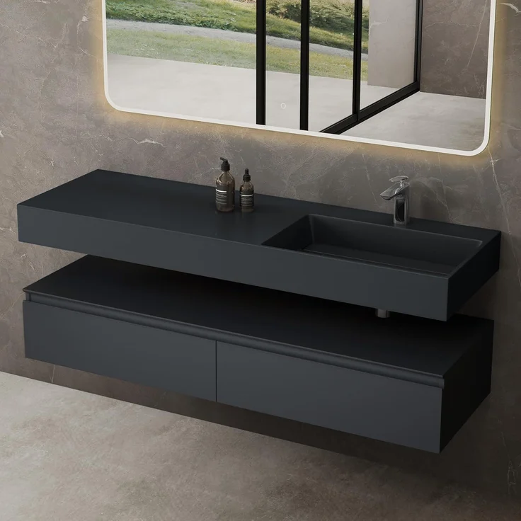 Mai & Mai Badmöbel-Set Unterschrank mit Soft-Close Schubladen inkl. Mineralguss-Waschbecken – Bild 2