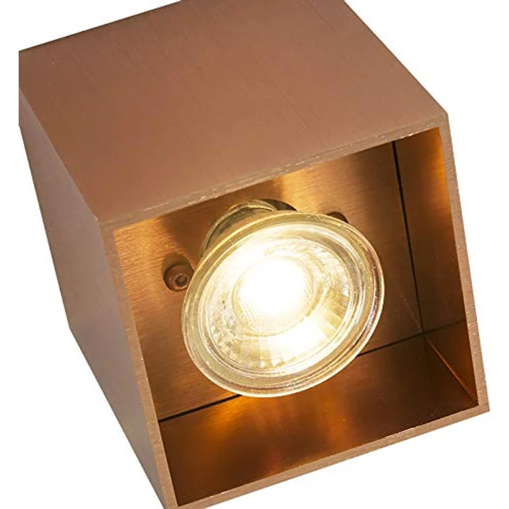 Qazqa Qubo Deckenstrahler, Kupfer, max. 50W, GU10 Fassung, dimmbar, 8.3cm, ideal für Wohnzimmer und Küche – Bild 3