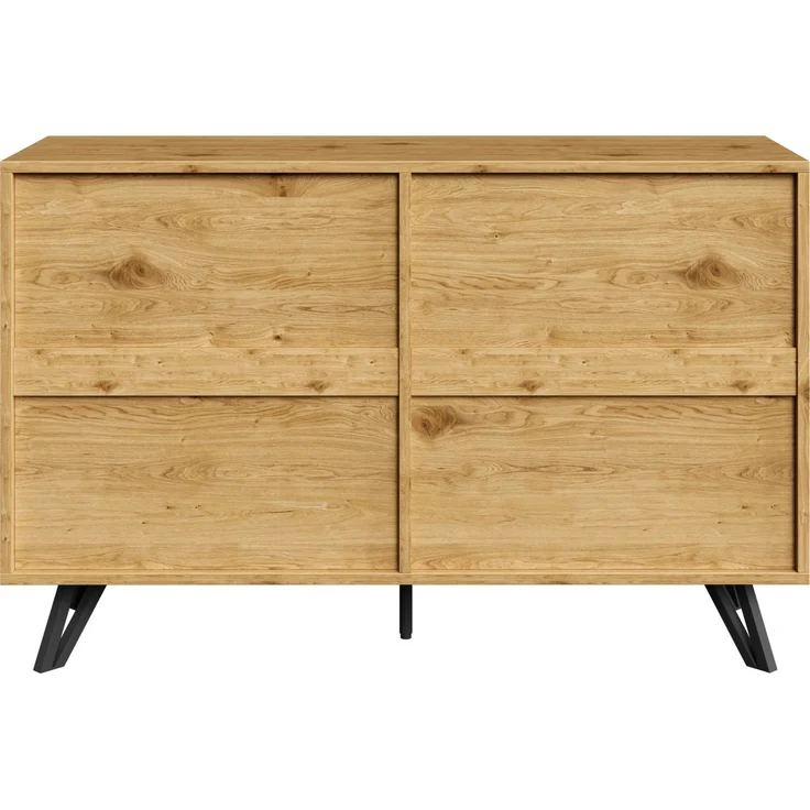 DESVIAE Sideboard mit 6 Schubladen 120x75,5x40 cm aus Spanplatte in Holzfarbe – Bild 9
