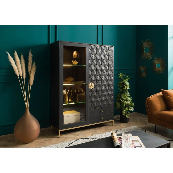 Highboard Mango 120x40x165 grau geölt DIAMOND #117 – Bild 3