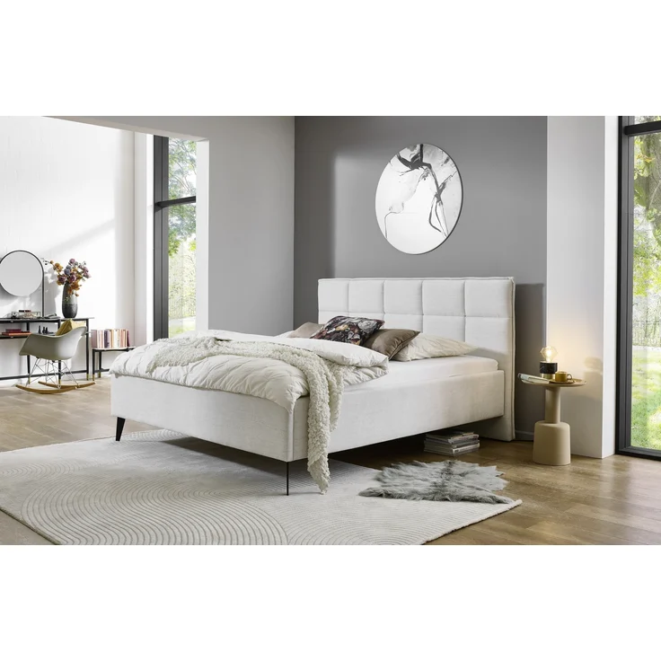 Polsterbett >Paulo< Liegefläche 160x200cm, Cody Beige, Stellmaß: 182x120x213cm (BxHxT) – Bild 1