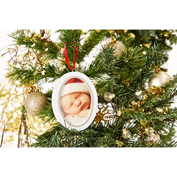 Pearhead Babyprints Newborn Baby Handprint or Footprint Double-Sided Photo Ornament with Clean Touch Ink Pad, Baby's First Christmas, 13.34 x 10.16 cm, White – Bild 5
