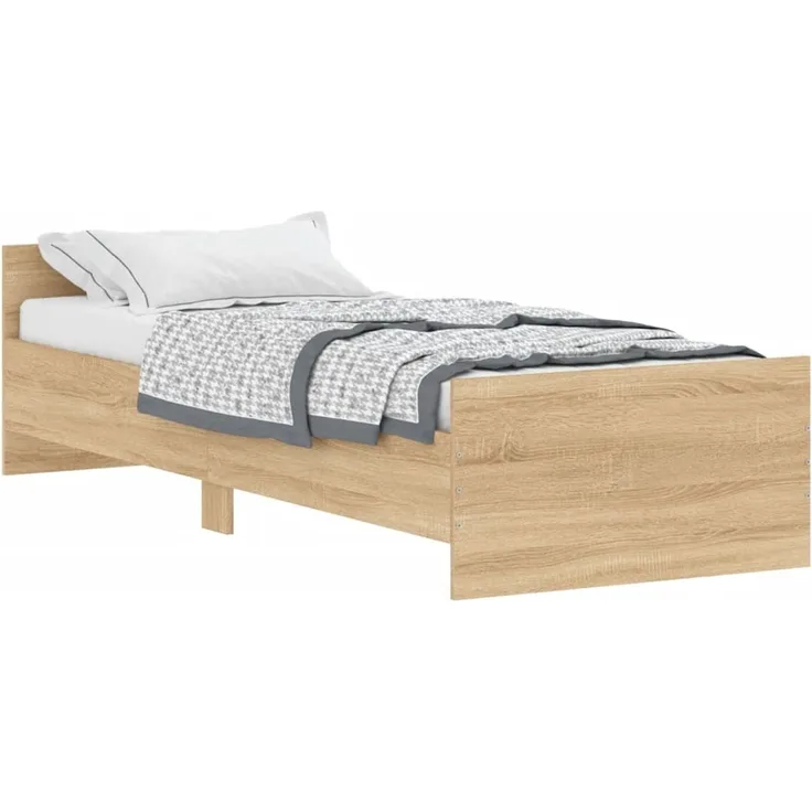 vidaXL Bettgestell ohne Matratze Sonoma-Eiche 75x190 cm Holzwerkstoff 835948