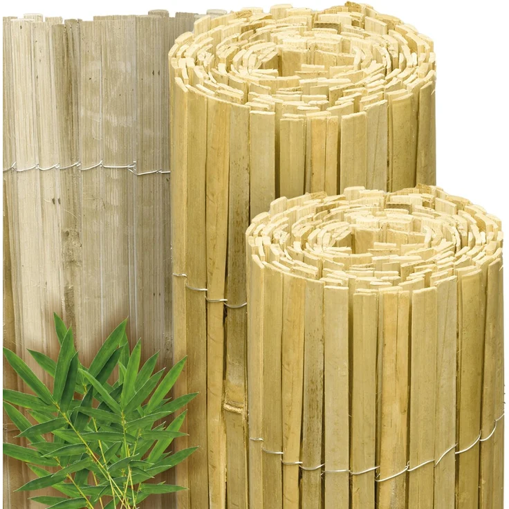 Sol Royal Hell Glänzender Split Bambus Sichtschutz 80x600 cm – Sichtschutz Bambus Zaun Bambusmatte Gartensichtschutz Balkon Sichtschutzzaun – Natursichtschutz Witterungsbeständig B33 – Bild 1