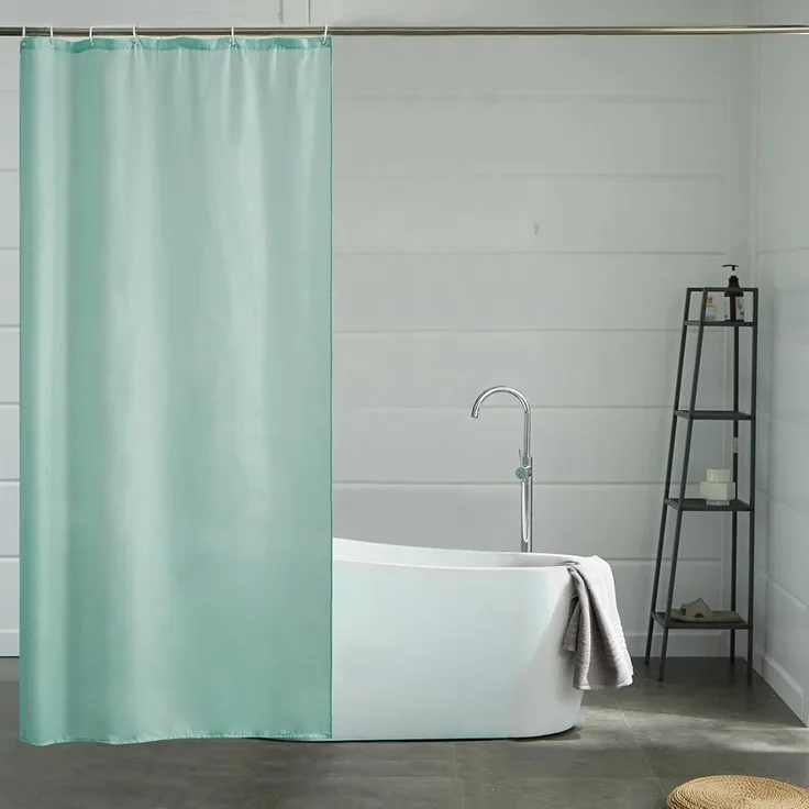 Schmaler Duschvorhang Eck Dusche Minzgrün Polyester 85x180cm