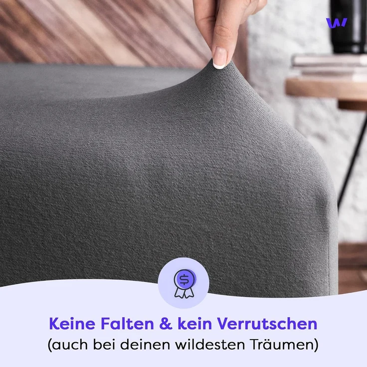 Wolkenfeld Spannbettlaken Boxspringbett Bettlaken - Spannbetttuch für Matratzen bis 40cm, 95% Baumwolle 5% Lycra, Gummizug: Starker & Flexibler Super-Stretch Gummizug für maximalen Halt, Elastisch & Rutschfest: 90x200, 140x200, 160x200, 180x200 & Überg... – Bild 3