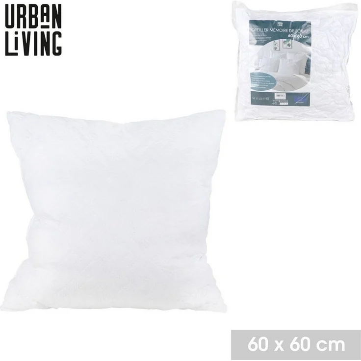 Urban Living Kopfkissen Kopfkissen Kissen Memory foam Schlafkissen Mikrofaser Vicoschaum, Formgedächtnis Kissen in Weiß – Bild 2