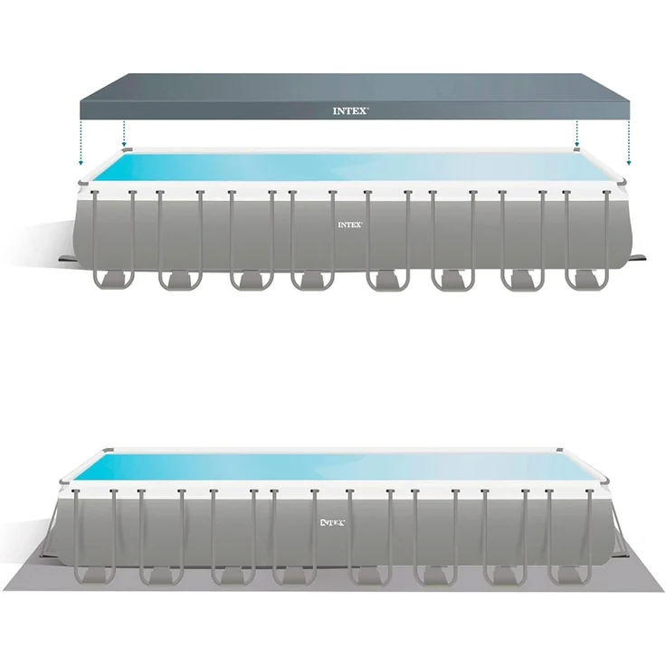 Intex 'Frame Pool Set Ultra Quadra XTR', 975 x 488 x 132 cm, mit Salzwassersystem, grau – Bild 5
