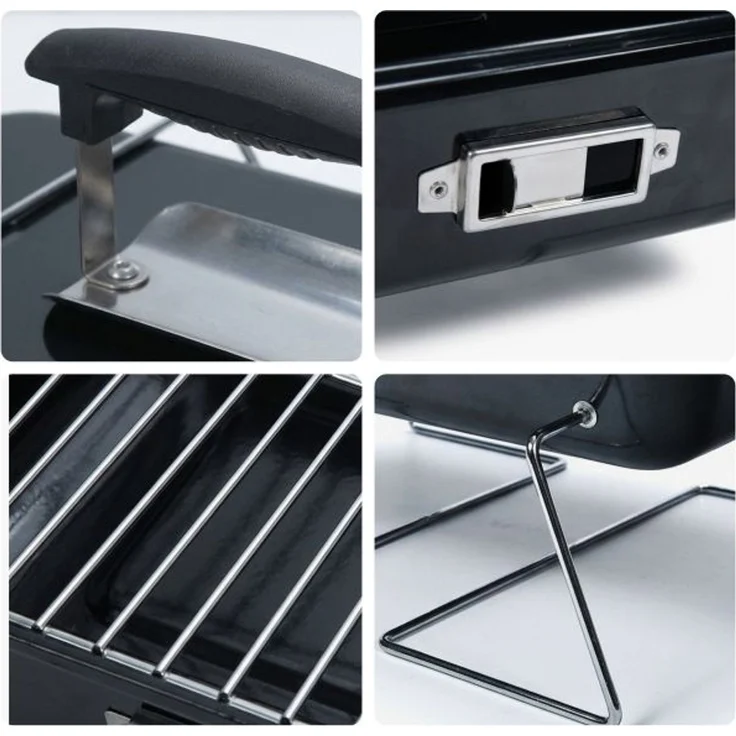 Relaxdays Klappbarer Tischgrill mit Deckel, 36 x 56 x 30,5 cm – Bild 8