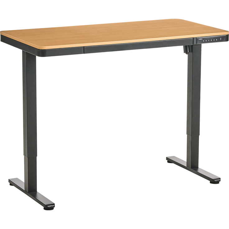 Schreibtisch elektrisch höhenverstellbar PENLY Schwarz Hellbraun 120 cm 60 cm mit USB-Anschluss