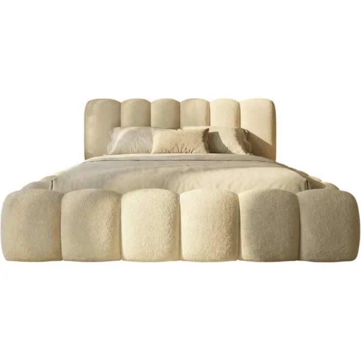 thematys Polsterbett CLOUD mit Bettkasten, 200x200cm, Bezug: Davis, Farbe: Kreme, mit 23cm Taschenfederkernmatratze H2 – Bild 5