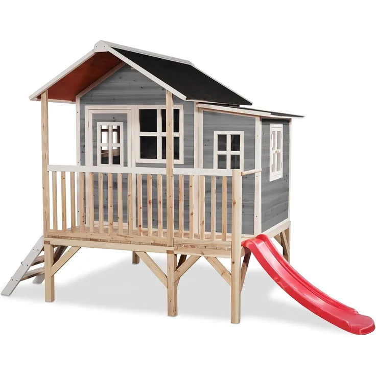 Exit Holz Spielhaus Loft 350 | Grau | 280x225 cm