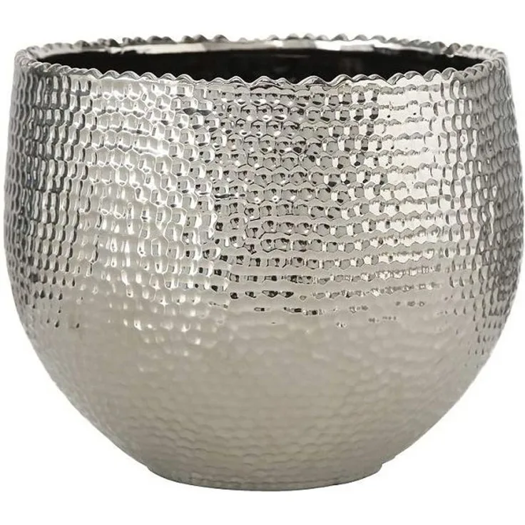 Boltze Pflanztopf Blumentopf Übertopf Steingut silber Höhe 19 cm Ø 20 cm - groß