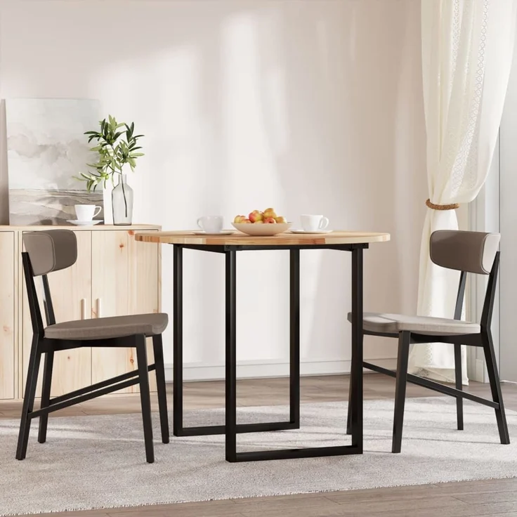 vidaXL Tischplatte Rund Ø90x2 cm Massivholz Akazie 4008699 – Bild 3
