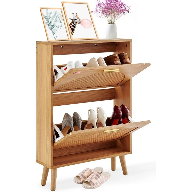 VEVOR Schuhschrank 600 x 168 x 877 mm Schuhkipper mit 2 Klappen + oberem Staufach – Bild 5