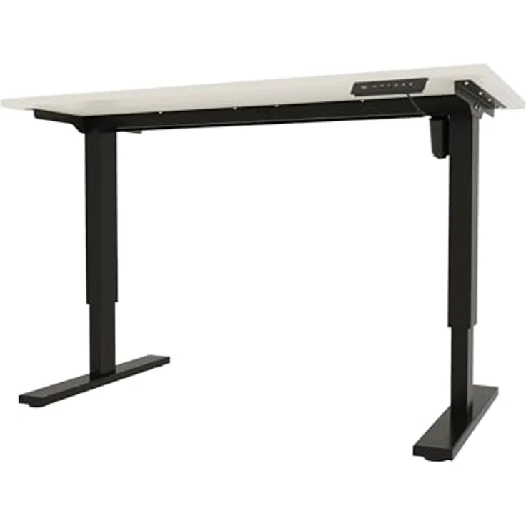Bisley E-StarterTech, 2 Säulen, Maße Säule 45 x 75/50 x 80 mm, MFC Tischplatte, hochwertig und langlebig, Maße: H 25 x B 1200 x T 600 mm, Farbe: Gestell 333 schwarz Platte 005 weiß – Bild 3