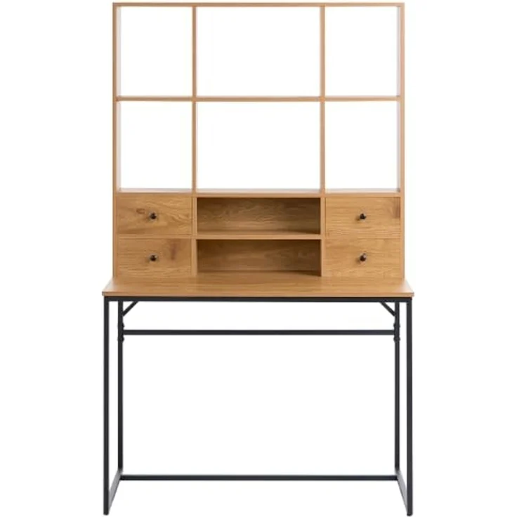 Schreibtisch TAVRA Hellbraun 105 cm 60 cm mit Fächern mit Schubladen – Bild 5