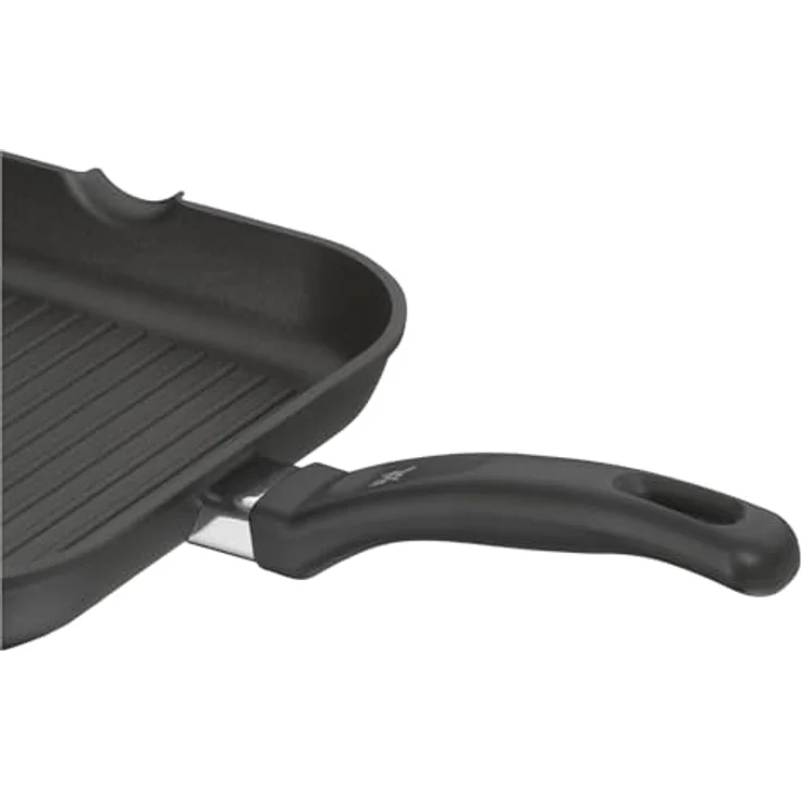 WMF Grillpfanne 27x27 cm mit Ausguss, Aluminium beschichtet, Steakpfanne ideal zum knusprigen Braten, eckige Pfanne, Kunststoffgriff – Bild 8