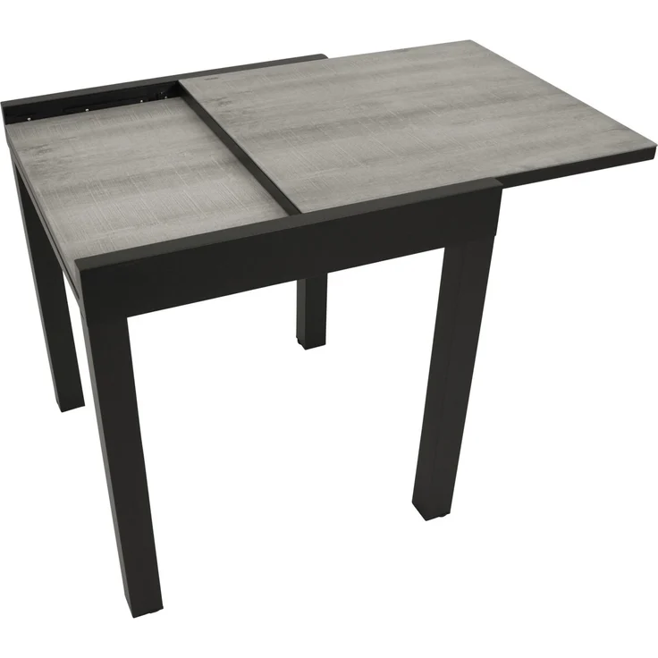 DEGAMO FARO Balkon-Ausziehtisch, Alu + Keramikoptik, anthrazit/hellgrau, 70/140x70cm – Bild 4