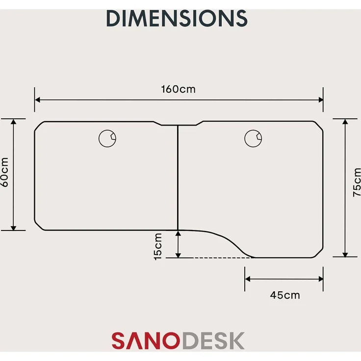 SANODESK Höhenverstellbarer Schreibtisch 160x75 cm Schreibtisch Höhenverstellbar Elektrisch Ergonomischer Steh-Sitz Tisch Computertisch für Heimbüro Homeoffice(weiß) – Bild 2