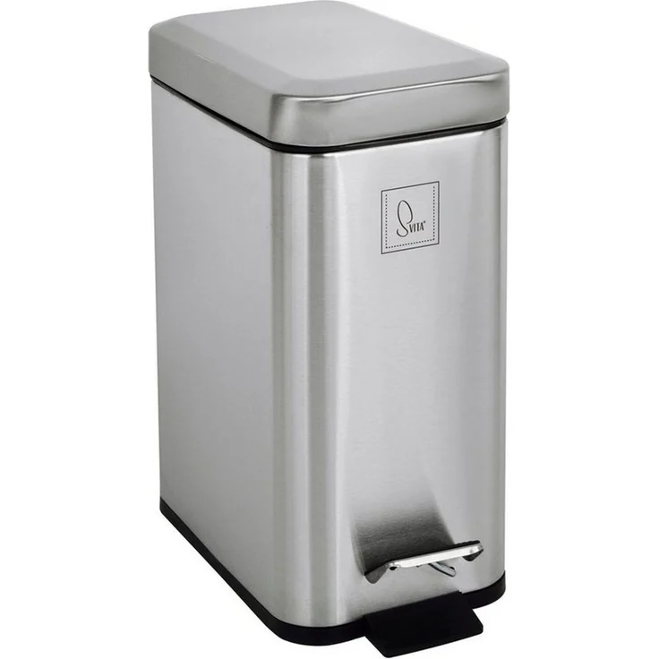 SVITA Mülleimer STM5, Treteimer, Kosmetikeimer, Softclose-Funktion, 5L, Edelstahl, Silber – Bild 1
