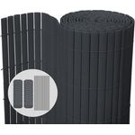 VOUNOT PVC Sichtschutzmatte 80x300 cm Verstärkung Innen, Sichtschutz für Garten Balkon Terrasse Zaun, Sichtschutzzaun Balkonverkleidung Windschutz, Grau