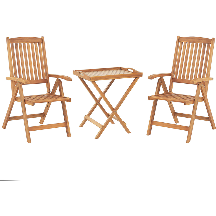 Bistro Set JAVA Holz Heller Holzfarbton