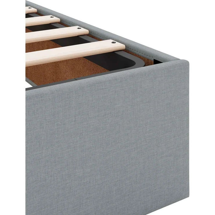 vidaXL Ottoman-Bett mit Matratze und LED Hellgrau 90 x 200 cm Stoff 3457958 – Bild 12