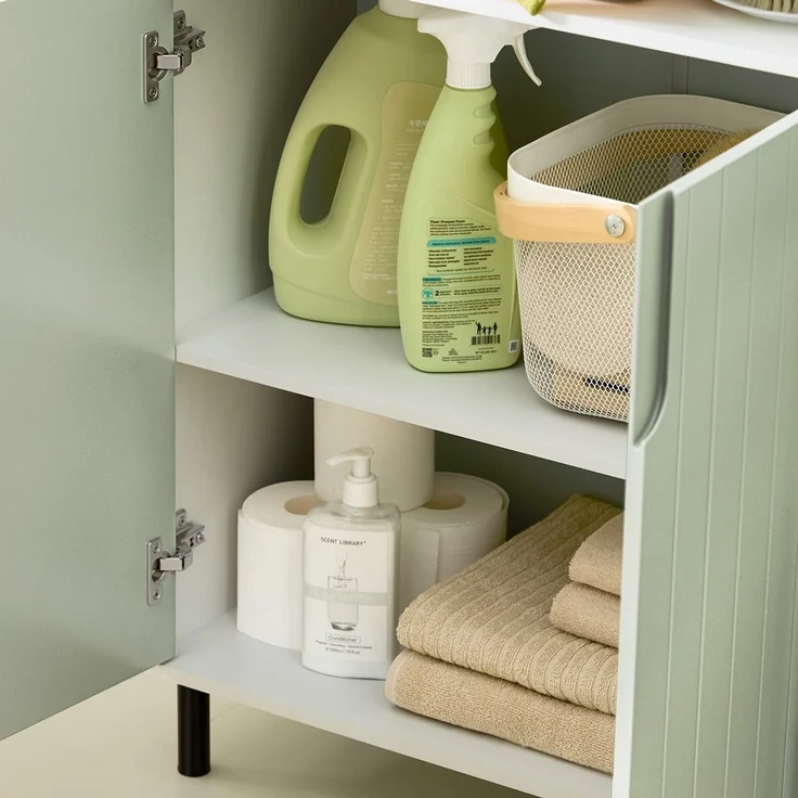 SoBuy BZR138-GR Badunterschrank, Spanplatte, Melamin, Grün, 60 x 87 x 30 cm – Bild 7