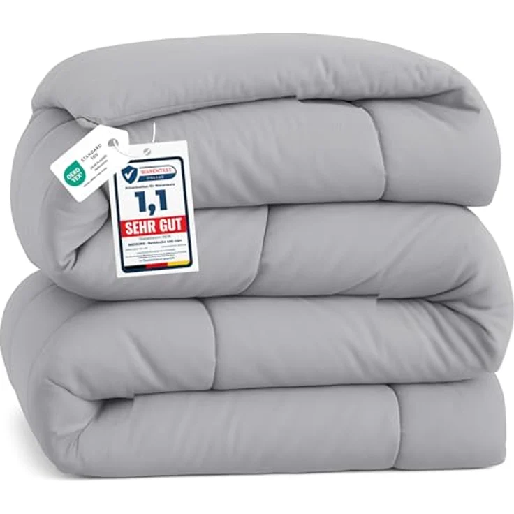 BEDSURE Bettdecke 135x200 Winterdecke 450gsm - Warm Winterdecke 135x200 cm für Winter, 200x135 Waschbar Dicke Winterbettdecke, Grau – Bild 2