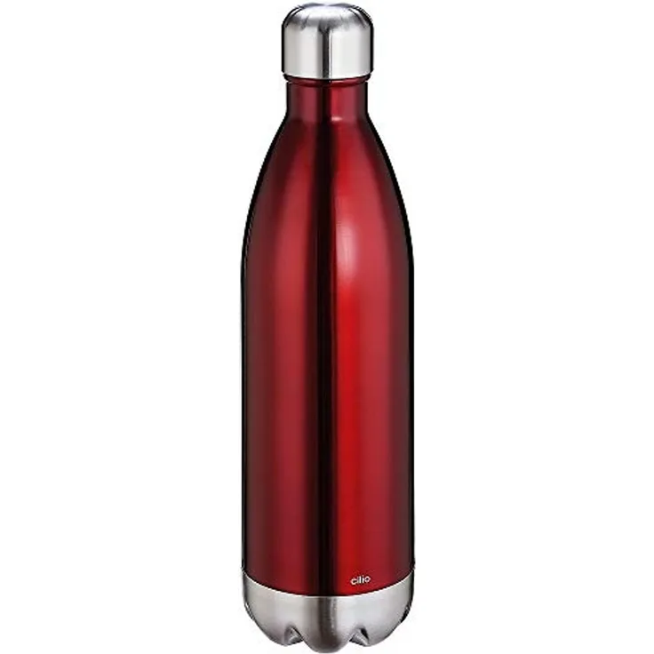 Cilio 'ELEGANTE' Isoliertrinkflasche, Edelstahl rot, 1000 ml