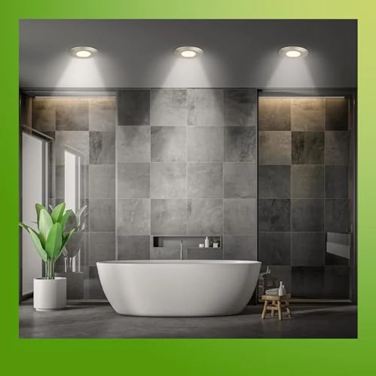 BRILONER LED Bad Einbaustrahler 3er Set, dimmbar, Farbtemperaturwechsel 2500K-4000K, IP44, 50% recyceltes Gehäuse, flach, Matt-Nickel – Bild 4