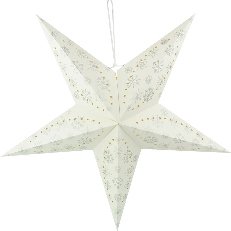 LED Weihnachtsstern, Papier , weiß, 60 cm, X-MAS – Bild 1