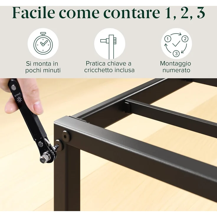 Zinus Lorelai Bett 120x190 cm – Bettgestell 35,5 cm Höhe mit Stauraum unter dem Bett – Plattformbett aus Metall – Schwarz – Bild 8