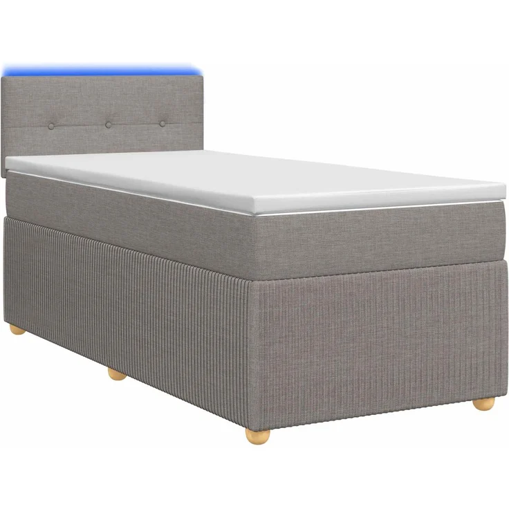vidaXL Boxspringbett mit Matratze mit Kopfteil Taupe 90 x 200 cm Stoff 3452845 – Bild 2