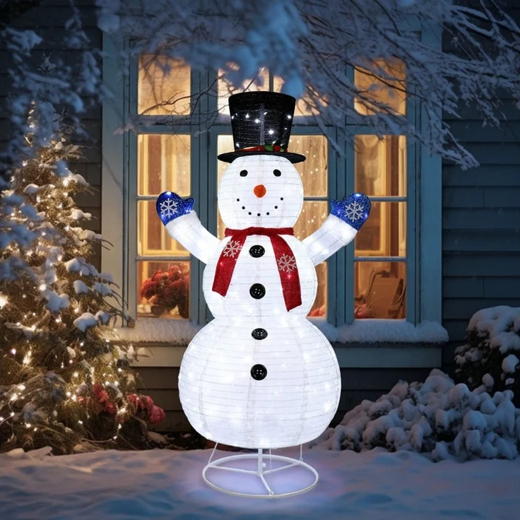 LALAHO Schneemann LED-Schneemann Weihnachten deko, 180cm mit 200 LEDs Weihnachtsbeleuchtung für Innen und Außen – Bild 2