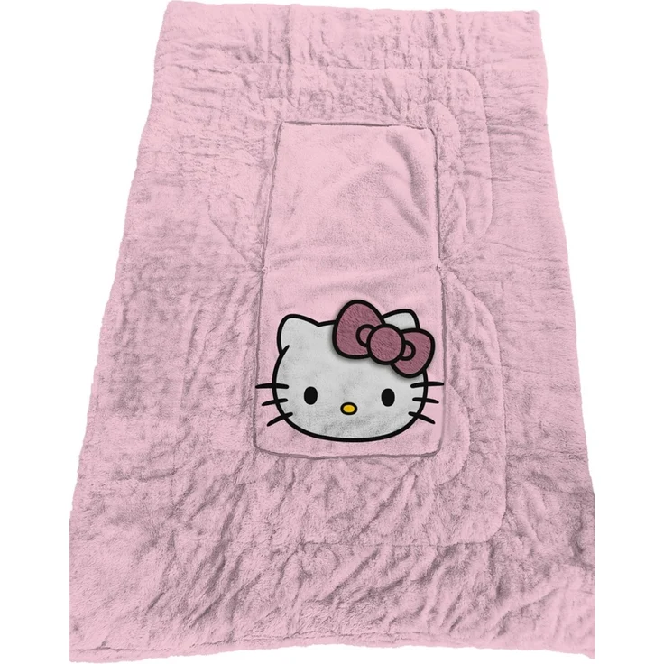 Sanrio Hello Kitty Kissen Kuscheldecke 40x40 / 100x150 cm weich & warm – Bild 5