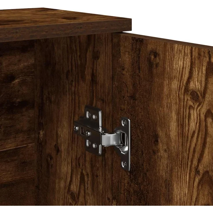 vidaXL Badezimmerschrank mit Rollenhalter Räuchereiche 39x22x90 cm 858528 – Bild 4