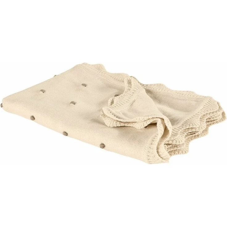 Babydecke Plaid Saphie creme, Mirabeau, Baby, Wolke, Schönes Strickmuster, Wolkenartiger Zierrand – Bild 1