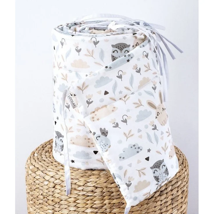 Loolay Bettnestchen HASE Beige Bettumrandung 420, 360, 210, 180 x 30cm Baumwolle BABYNEST, (Babybett Bettschutzgitter Umrandung Baby Kopfschutz, Premium Babyausstattung Ostern GESCHENK), LOOLAY® - 100% Europäische Stoffe und Kleinserien-Nähen! – Bild 4