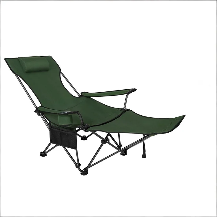 Campingstuhl B 84 x T 115 x H 88,5 cm / 160 x 84 x 44 cm aus 600D Oxford-Gewebe und Stahlrohr, klappbar mit Fußlehne, 1 Stk. – Bild 10