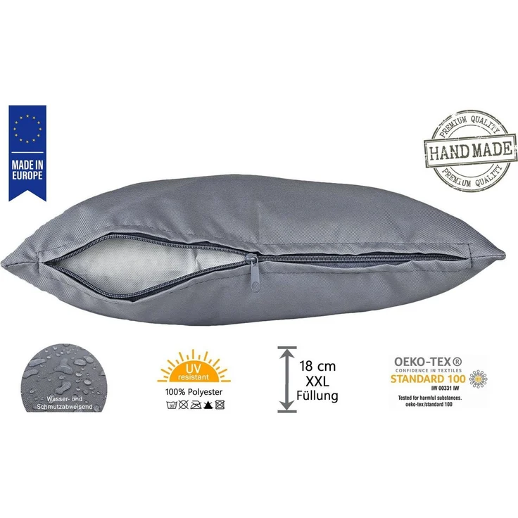 JACK Dekokissen 60x60cm Outdoor Lounge Kissen inkl. XXL Füllung, starke Füllung, strapazierfähig, wasserabweisend, In- und Outdoor – Bild 3