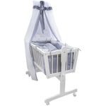 Babybett Weiß 40x90 mit Rollen Vitalispa