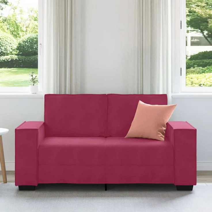 vidaXL 2-Sitzer-Sofa Weinrot 160x78x84 cm Samt 4105014 – Bild 2