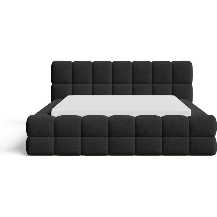 Chilly Möbel Polsterbett Verona Schwarz Bouclé Stoff 180x200 cm mit Stauraum Quelle 100