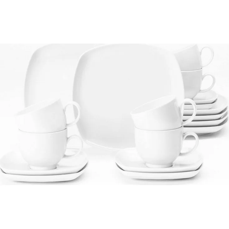 Seltmann Weiden Lido Weiß Kaffeeservice 18-teilig eckig