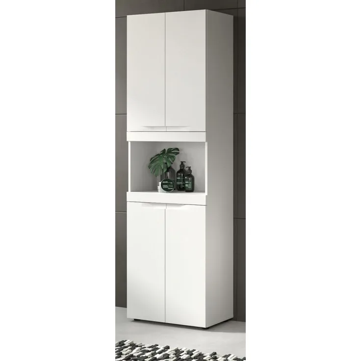 Badezimmer Hochschrank Gusto in weiß matt 60x194 cm