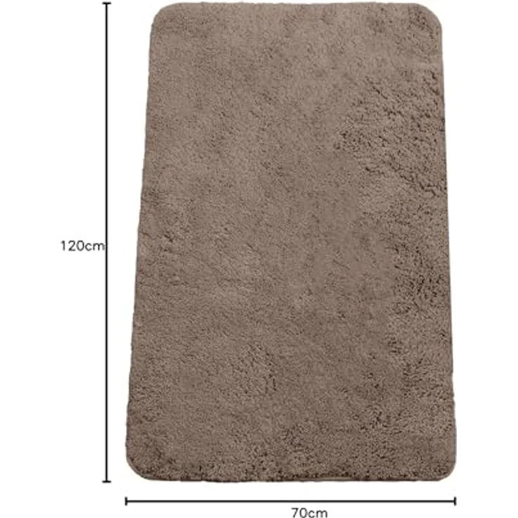 Brandsseller Badezimmerteppich 70x120 cm Badvorleger Badematte rBadteppich echteckig Chenille rutschfest saugstark maschinenwaschbar - Taupe – Bild 3