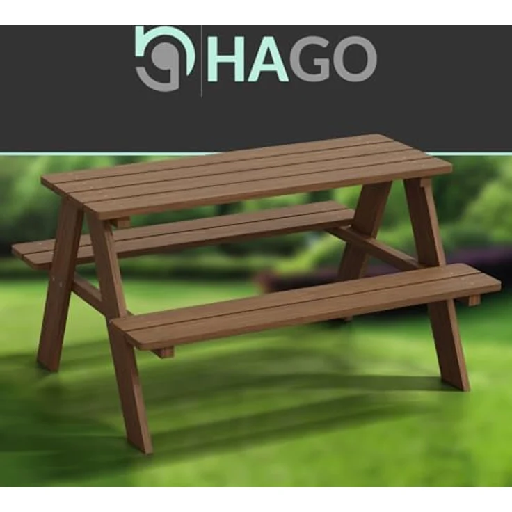 HAGO Garten-Kindersitzgruppe, Sitzset aus Tannenholz, robust und sicher mit abgerundeten Kanten, 1-tlg. – Bild 7