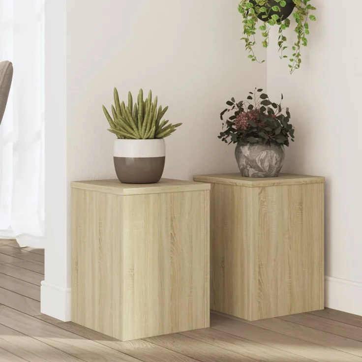 vidaXL Pflanzenständer 2 Stk. Sonoma-Eiche 25x25x35 cm Holzwerkstoff 852908 – Bild 1
